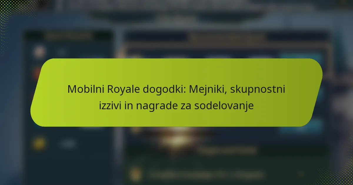 Mobilni Royale dogodki: Mejniki, skupnostni izzivi in nagrade za sodelovanje